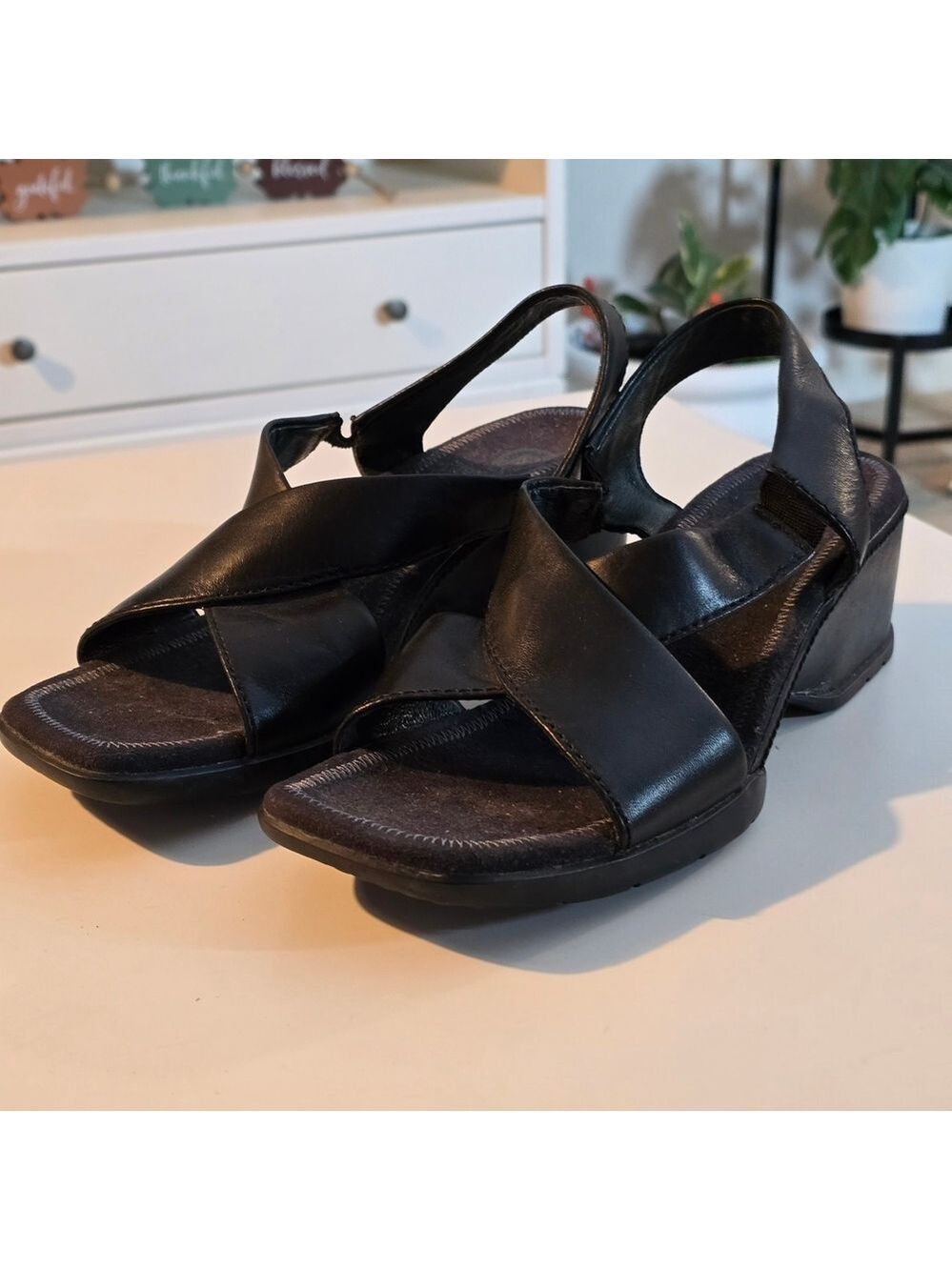 Rockport Black Women's Wedge Sandals